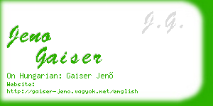 jeno gaiser business card